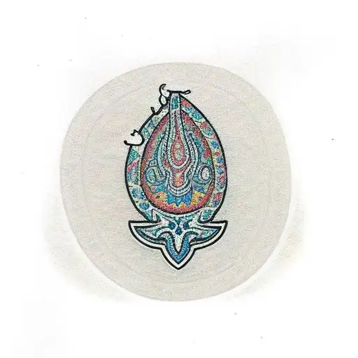 traditional Paisley tattoo design idea