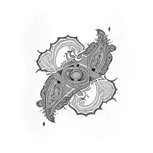 traditional Paisley tattoo design idea