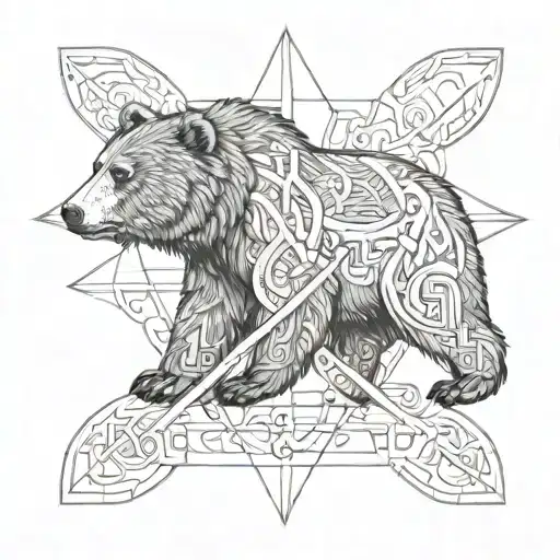 Bear Ax Date of birth 10/15/2005 in Greek with compass tattoo design idea