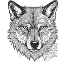 A wolf with a wounded left eye tattoo design idea
