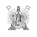 cornucopia, flintlock rifle tattoo design idea