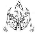 cornucopia, flintlock rifle tattoo design idea
