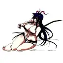 A sexy tattoo with Akeno from highschool dxd and the love hashira from demon slayer. tattoo design idea