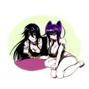 A sexy tattoo with Akeno from highschool dxd and the love hashira from demon slayer. tattoo design idea