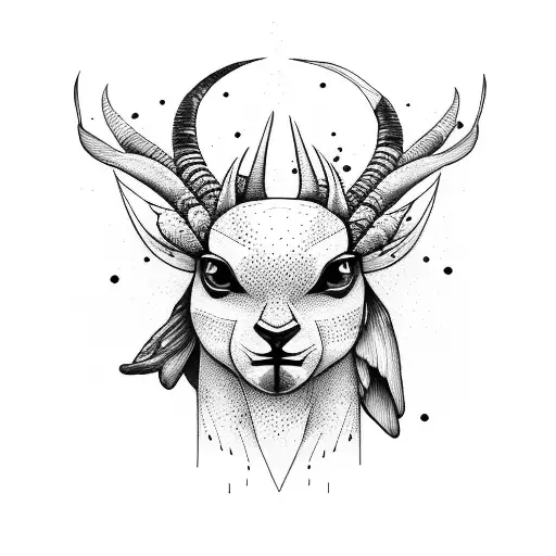 table mountain, magpie, springbok tattoo design idea