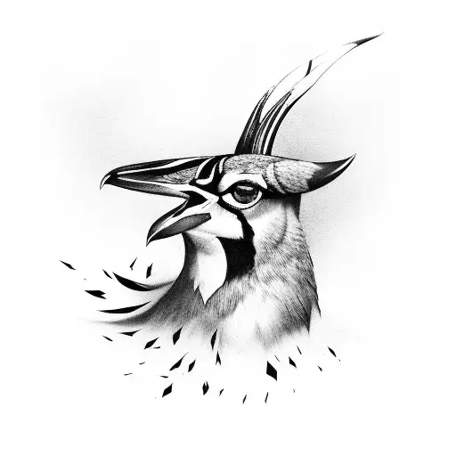 table mountain, magpie, springbok tattoo design idea
