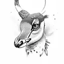 table mountain, magpie, springbok tattoo design idea