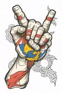 raised right fist Colorado flag intertwined tattoo design idea