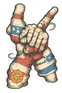raised right fist Colorado flag intertwined tattoo design idea