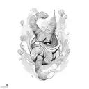 Croissant tattoo design idea