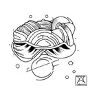 Croissant tattoo design idea