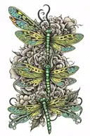 4 3D dragonfly's representing my 4 kids and my pride and love of theme tattoo design idea