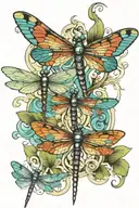 4 3D dragonfly's representing my 4 kids and my pride and love of theme tattoo design idea