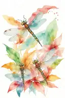 4 dragonfly 3d for my 4 kids  floating over water playing and enjoying life happy and free full of joy  tattoo design idea