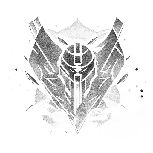 halo energy sword with bats around it tattoo design idea