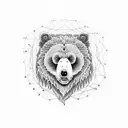 cartoon grizzly bear tattoo design idea