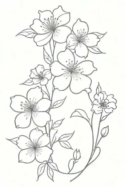 baby mist flowers tattoo design idea