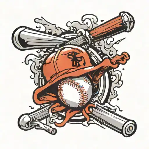 Baseball smashing into top of anvil tattoo design idea