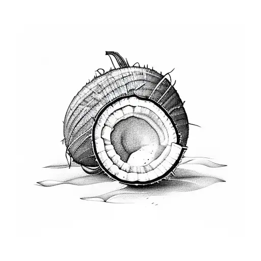 beach, coconut, palm tree tattoo design idea