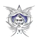 wind flying fishe sailing tattoo design idea