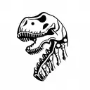 Dinosaur skeleton  tattoo design idea