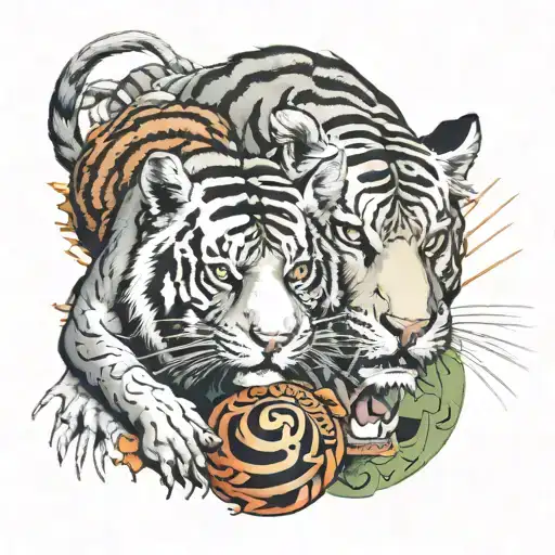 rat and Tiger chinese sign incorporated tattoo design idea