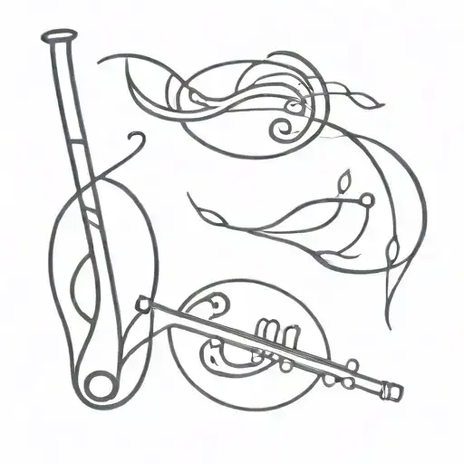 flute tattoo design idea