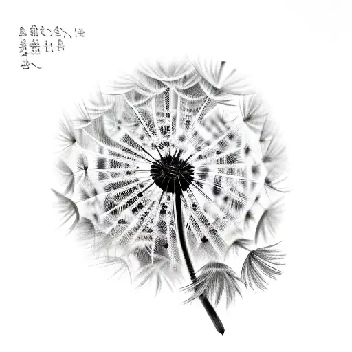Dandelion flower and leaves  tattoo design idea