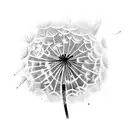 Dandelion flower and leaves  tattoo design idea
