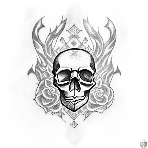 Skull tattoo design idea