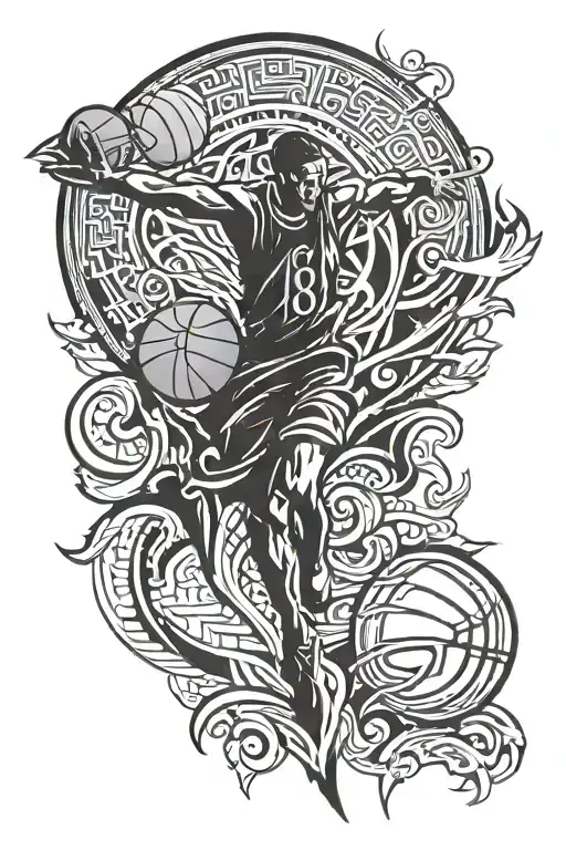 Romans 8:18 with wave shading and basketball  tattoo design idea