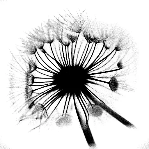 A hidden inside a dandelion flower  tattoo design idea