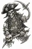 undead pirates tattoo design idea