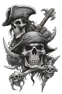 undead pirates tattoo design idea