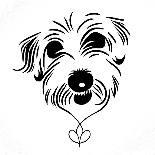 Maltese dog tattoo design idea