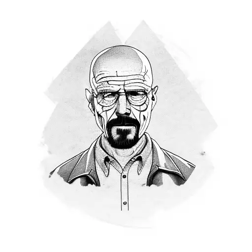 A portrait of Walter White from Breaking Bad tattoo design idea