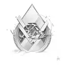 The letters LTC with a horizontal line through the letters tattoo design idea