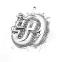 The letters LTC with a horizontal line through the letters tattoo design idea