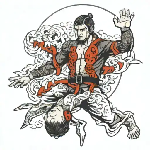 free diving in abuse bjj belt's jui jitsu tattoo design idea