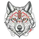 wolf red eyes tattoo design idea