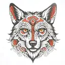 wolf red eyes tattoo design idea
