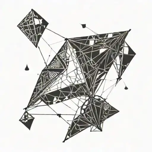 a kite flying tattoo design idea