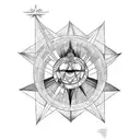 a falling Icarus with the alchemy transmutation circle as the Sun  tattoo design idea