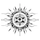 the alchemy transmutation circle as the Sun  tattoo design idea