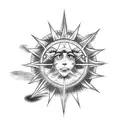 the alchemy transmutation circle as the Sun  tattoo design idea