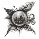 But within the expanse, I finally see A world without you isn't meant for me tattoo design idea