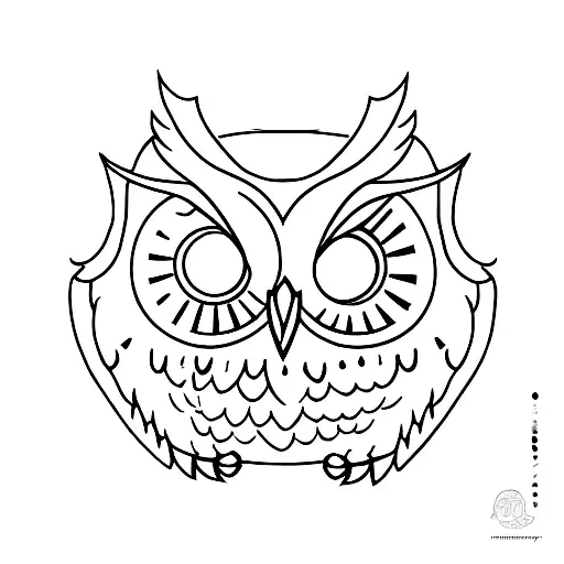 Owl fine line tattoo design idea