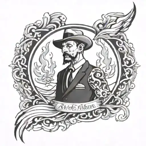 4th man in the fire  tattoo design idea