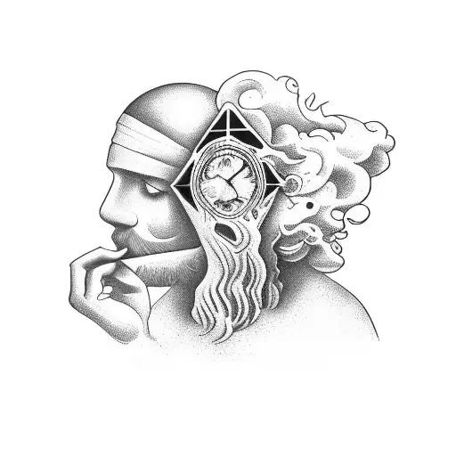 Jesus smoking weed and playing ps5 tattoo design idea