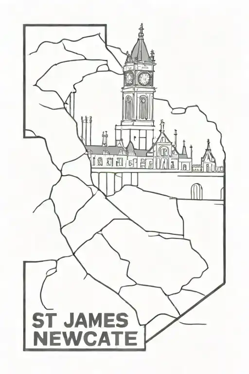 st james park newcastle stencil tattoo design idea